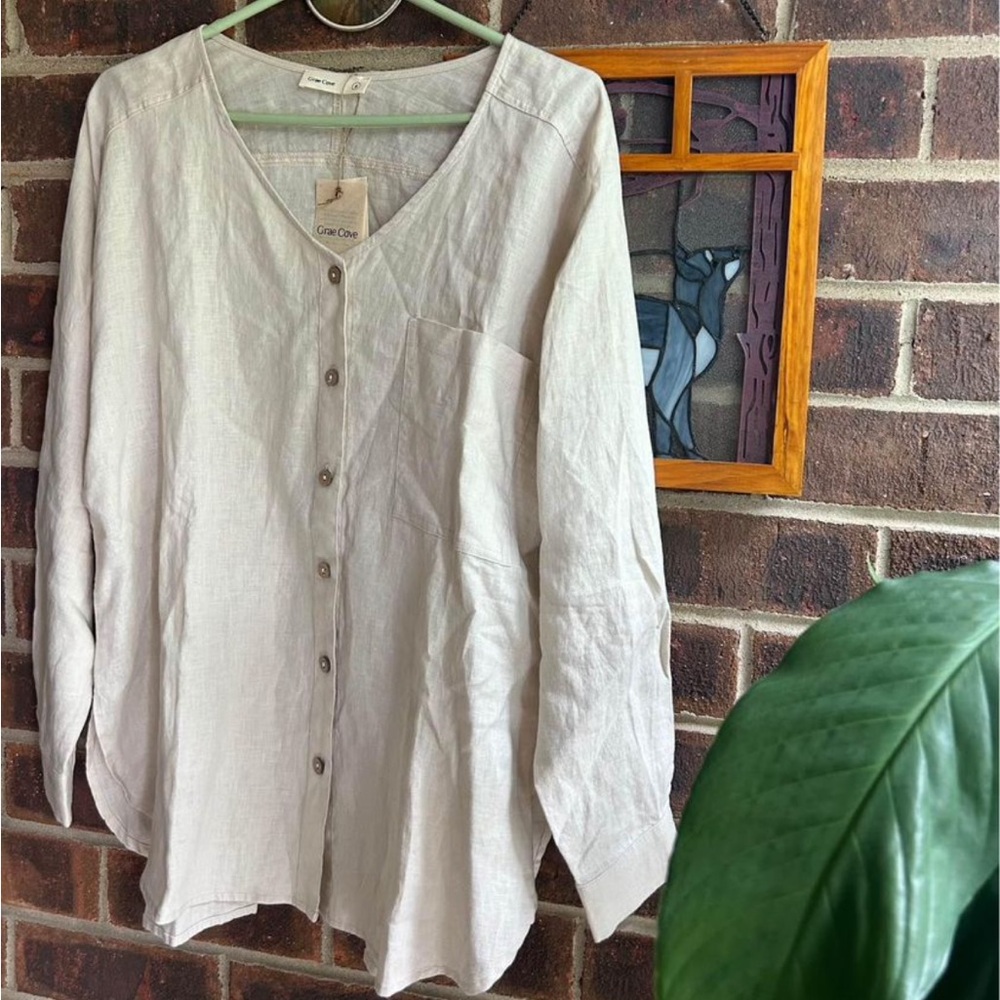 Grae Cove Linen Button Down Tunic